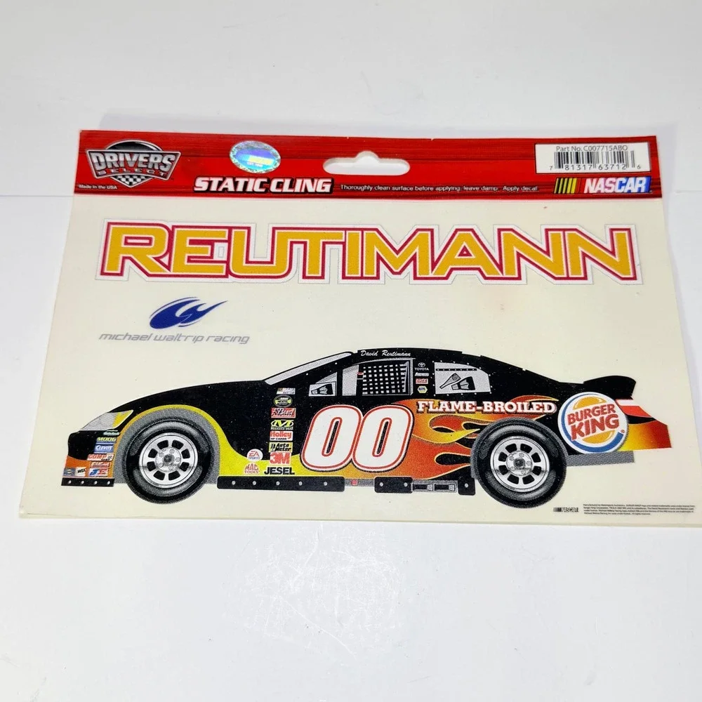 NASCAR David Reutimann 00 Burger King Toyota Camry Static Cling Decal C007715ABO
